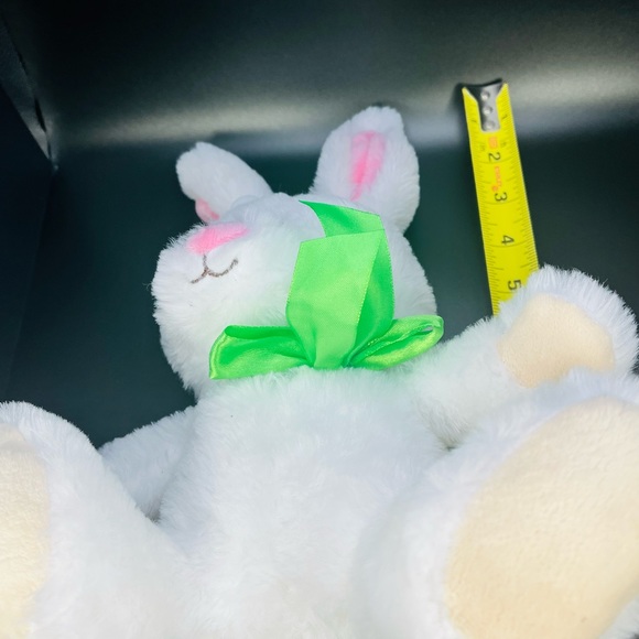 American Greetings White Bunny Rabbit Plush W/Green Bow Easter Spring 2020 12” - Picture 6 of 7